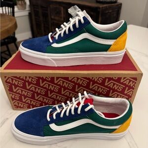 Vans Multi-Panel Blue Green Yellow & White Old Skool Sneakers